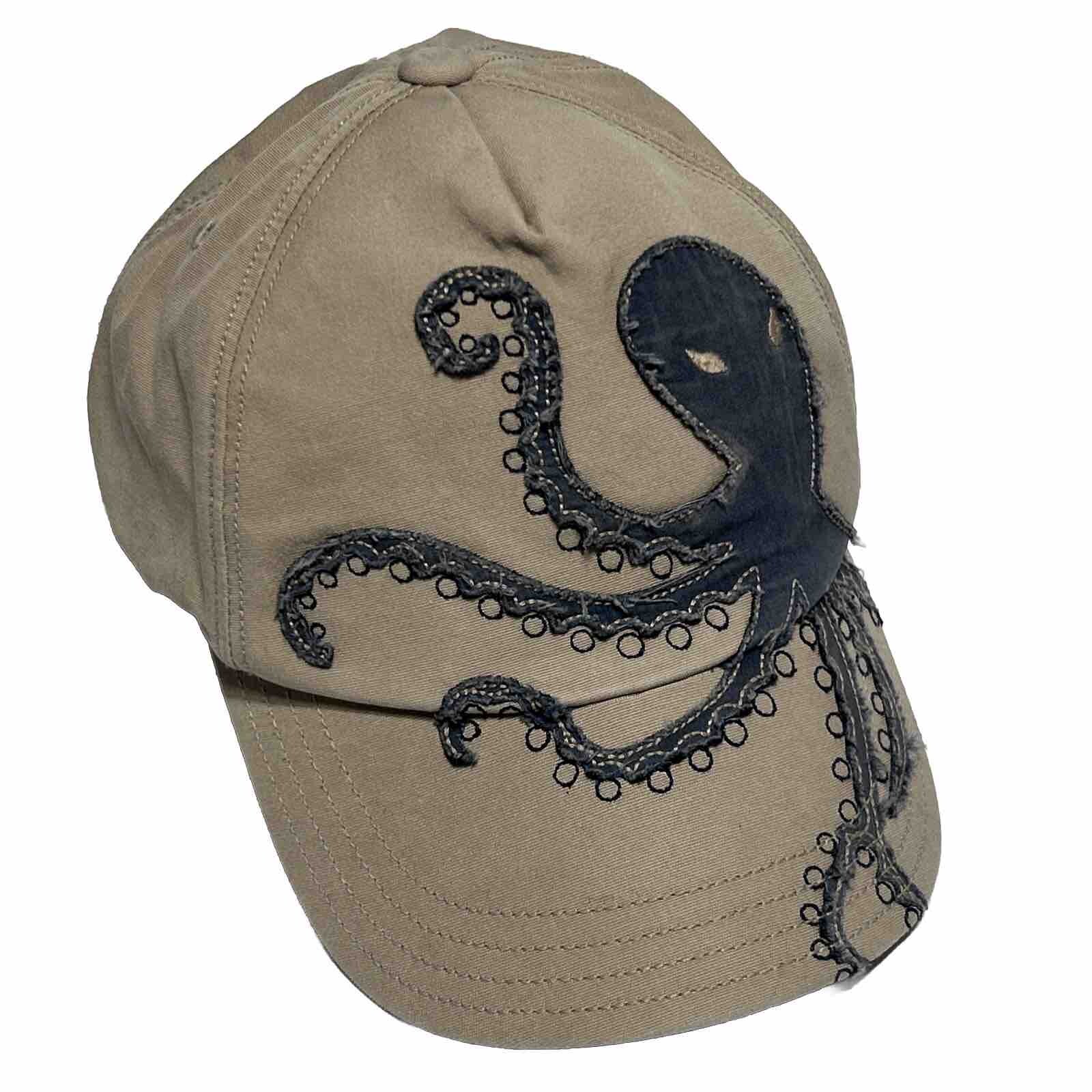 Gymboree Octopus Youth Kids Hat 5-7 Adjustable Ball Cap Baseball Brown Blue