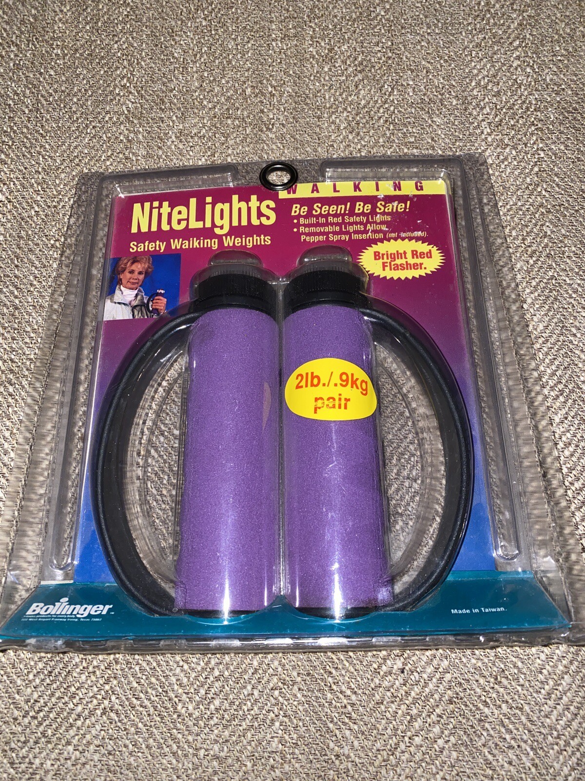 Bollinger Nitelights Safety Walking Weights JOGGERS/ WALKERS 2- 1 LB Weights NEW