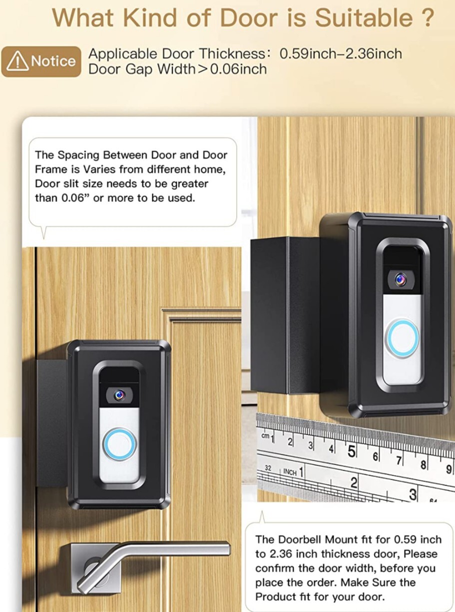 DG-Direct Anti-Theft Video Doorbell Bracket black