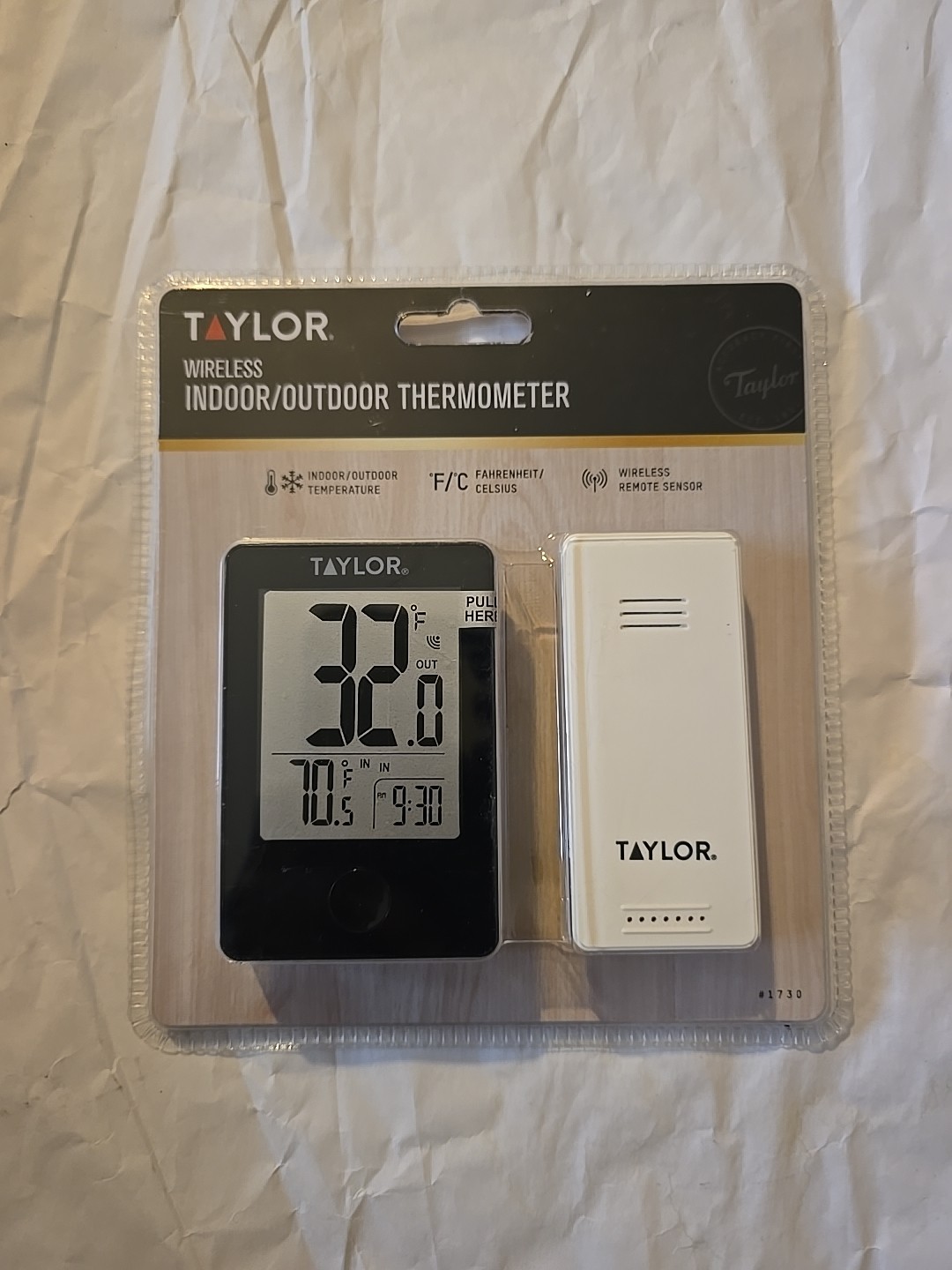 New Sealed Taylor 1730 Wireless Indoor/Outdoor Thermometer Garden Home