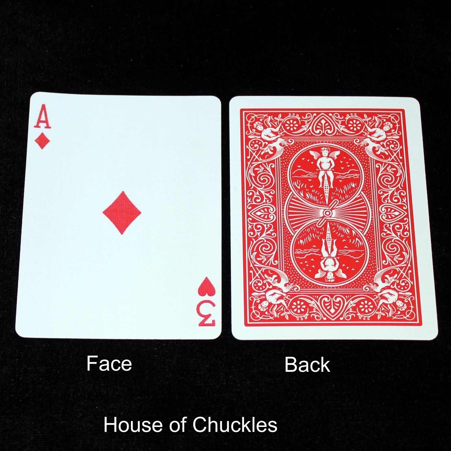 Ace of Diamonds / 3 of Hearts - Mis-Indexed, Bicycle Printed Gaff Card, Red