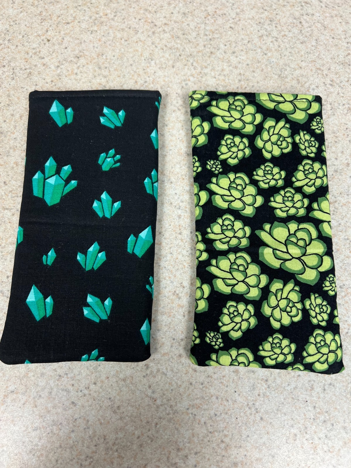 Sunglass / Eyeglass Fabric Cases - Cactus & Abstract - Both on Black - Free Ship