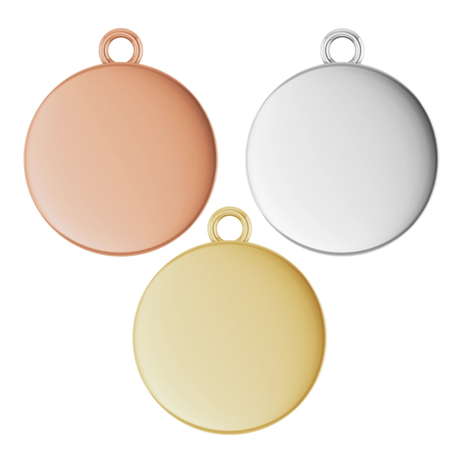 10K 14K 18K Solid Gold, Platinum & Sterling Silver Engravable Geometric Dangle