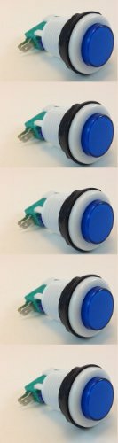 ILLUMINATED GAMING BUTTON (MOMENTARY) COLOR VARIANCE (5 PACK, BLUE)