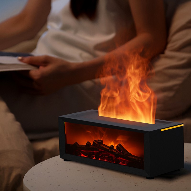 Fireplace Flame Humidifier 7 Colors Aromatherapy Essential Oil Diffuser Remote