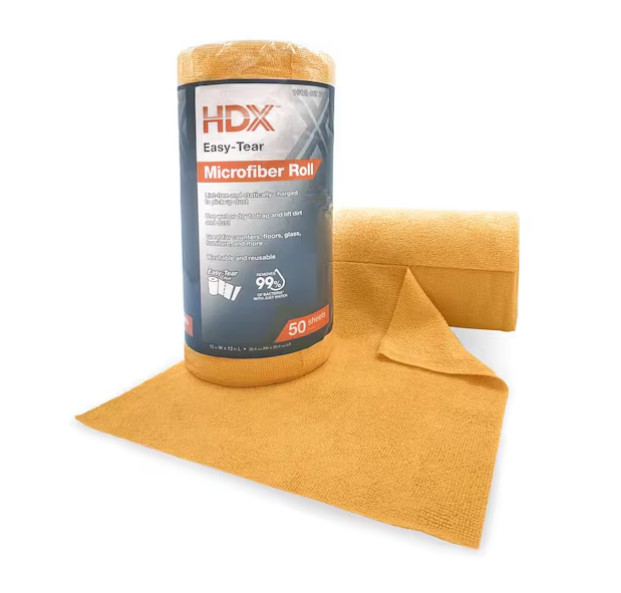Easy-Tear 12 in. x 12 in. Microfiber Cloth Roll (50 count)- New, Free Shipping