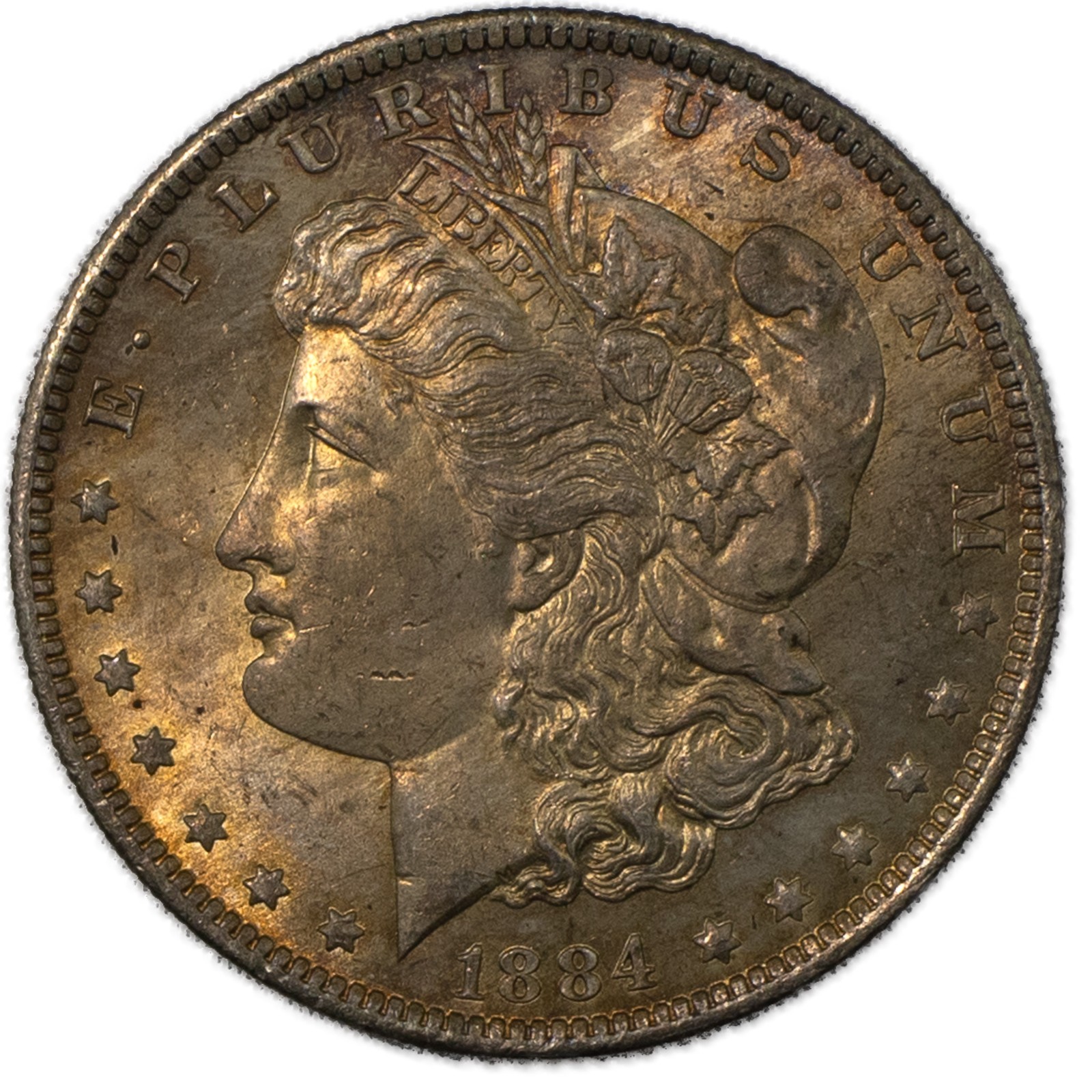1884-O Morgan Silver Dollar Superb Toned Brilliant Uncirculated BU+