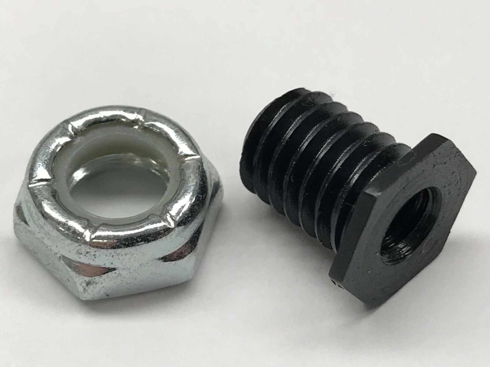 Steel Threaded Nut Inserts with Nylon Locking Nuts - 1/4"-20 Fasteners (50 Pack)