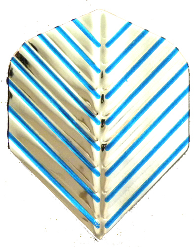 Dart Flights- 1 Silver with Blue Ribs Standard Set