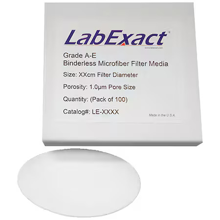 Labexact 12K877 Filter Membrane, Pore 1.0Um, 4.25Cm, Pk100