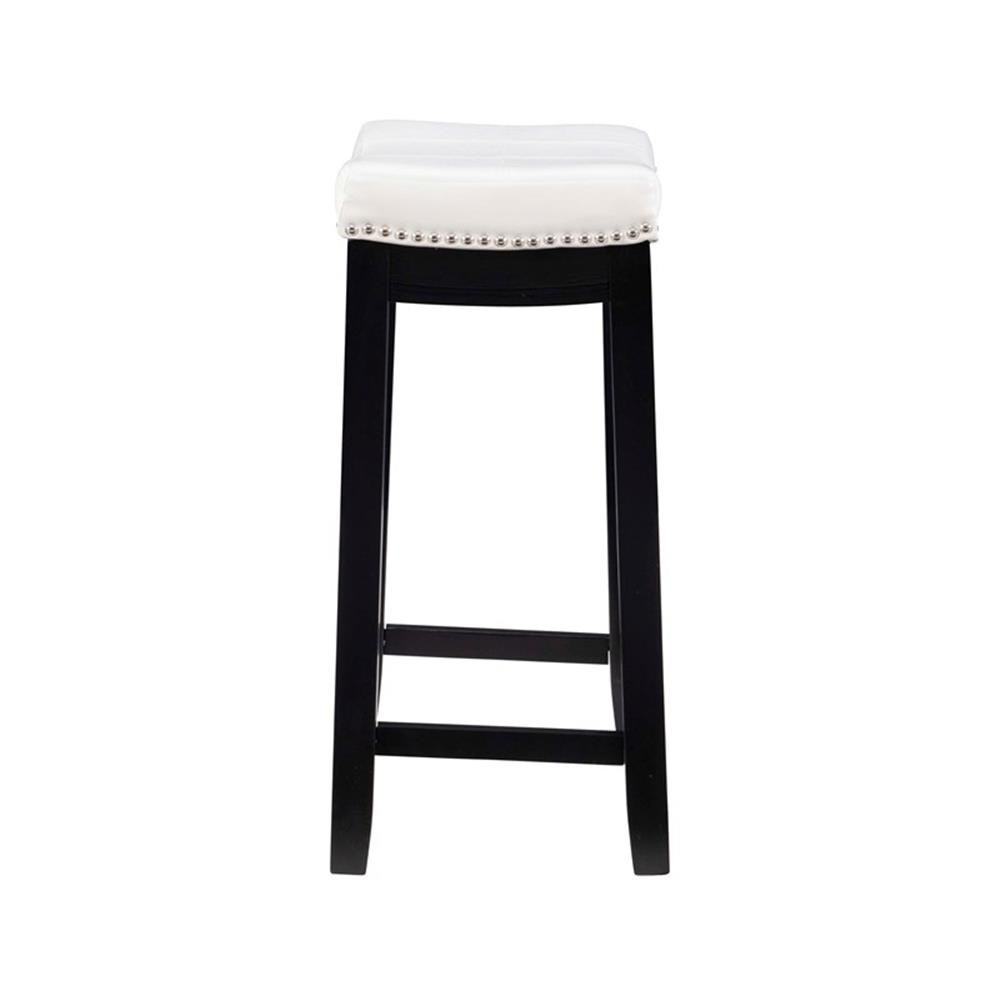 Hawthorne Collections 26" Transitional Wood/Faux Leather Counter Stool in White