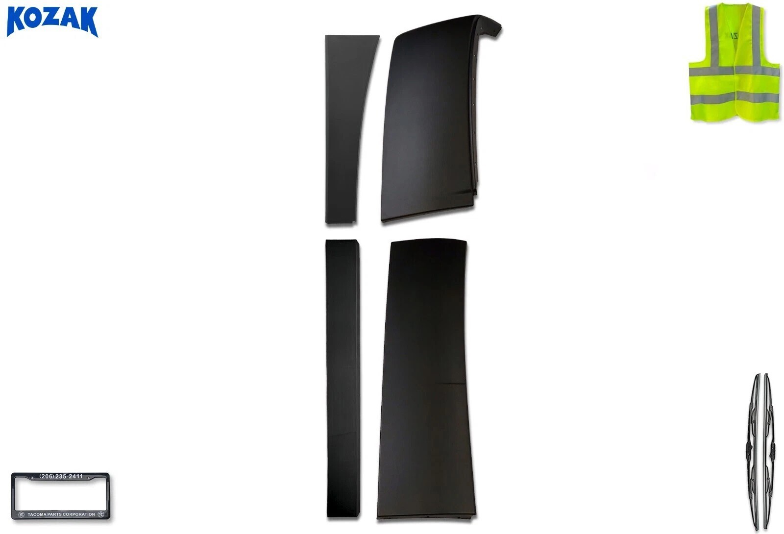 Compatible with Volvo VNL 2004-2017 Lower & Upper Cab Cabin Wind Fairings Right