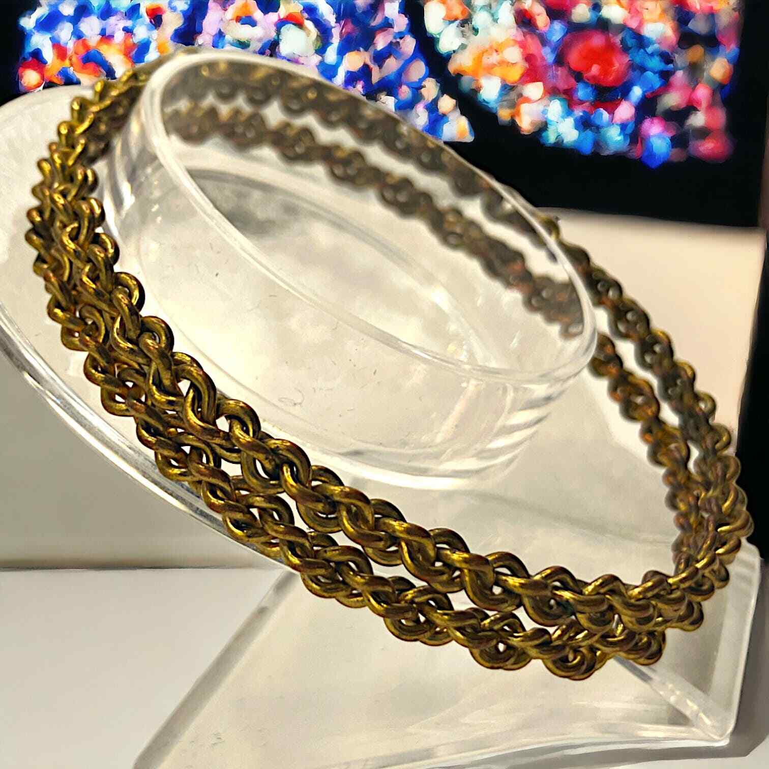 Bronze Knotted Rope Chain 2 7/8" Bangle Bracelet!