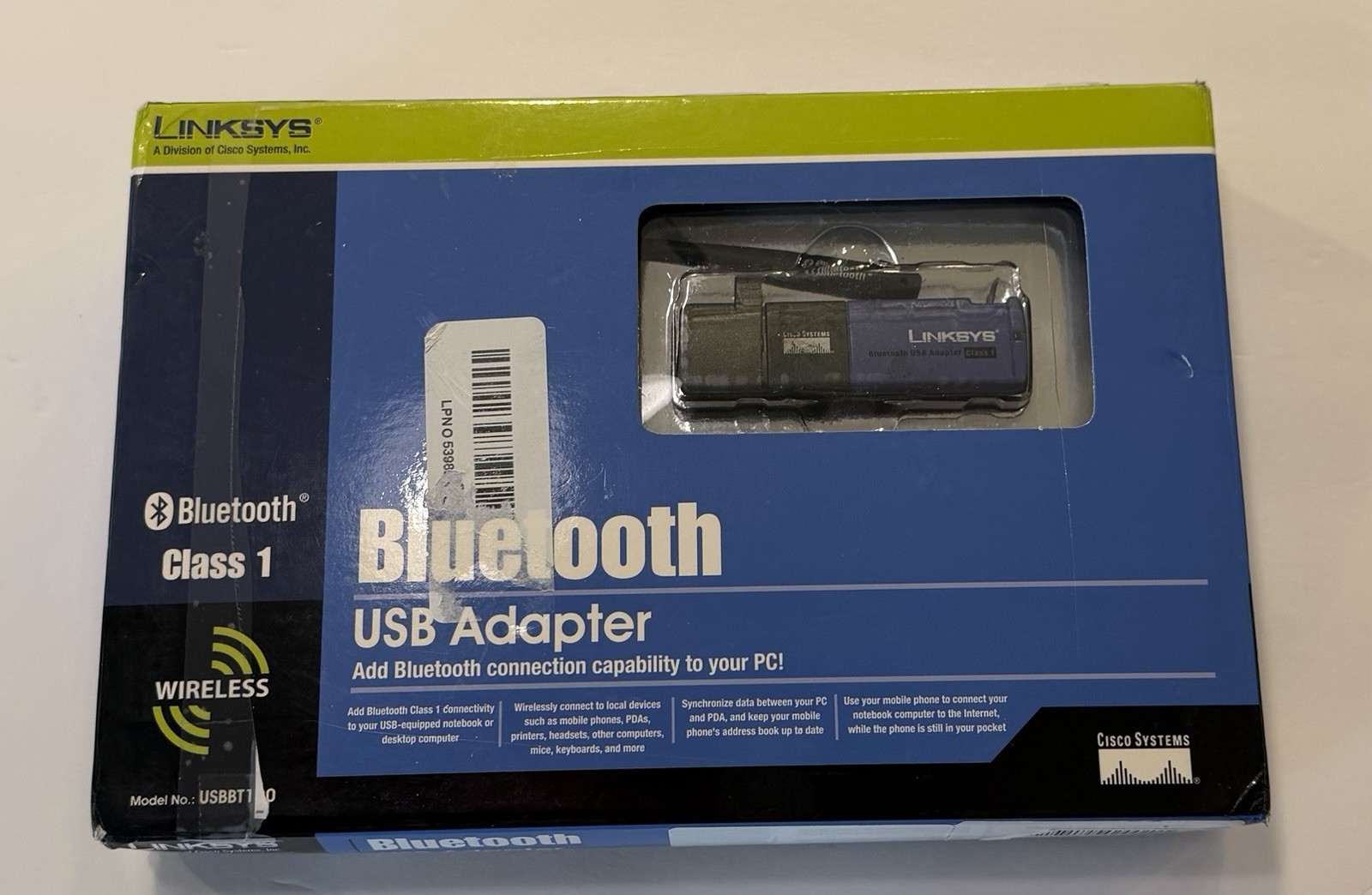 Cisco Linksys USBBT100 USB Bluetooth Adapter Open Box