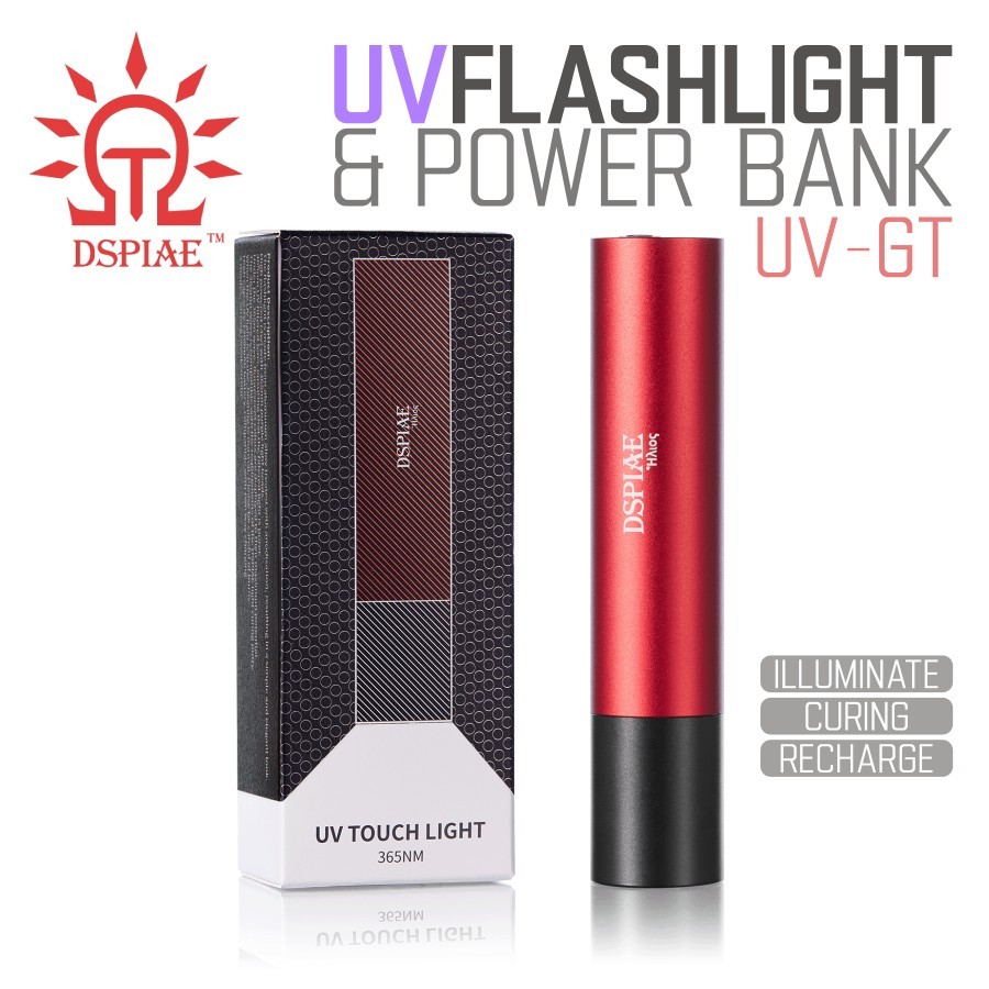 DSPIAE: UV Flashlight - Light & Power Bank - Resin Curring & Neon Effect - UV-T