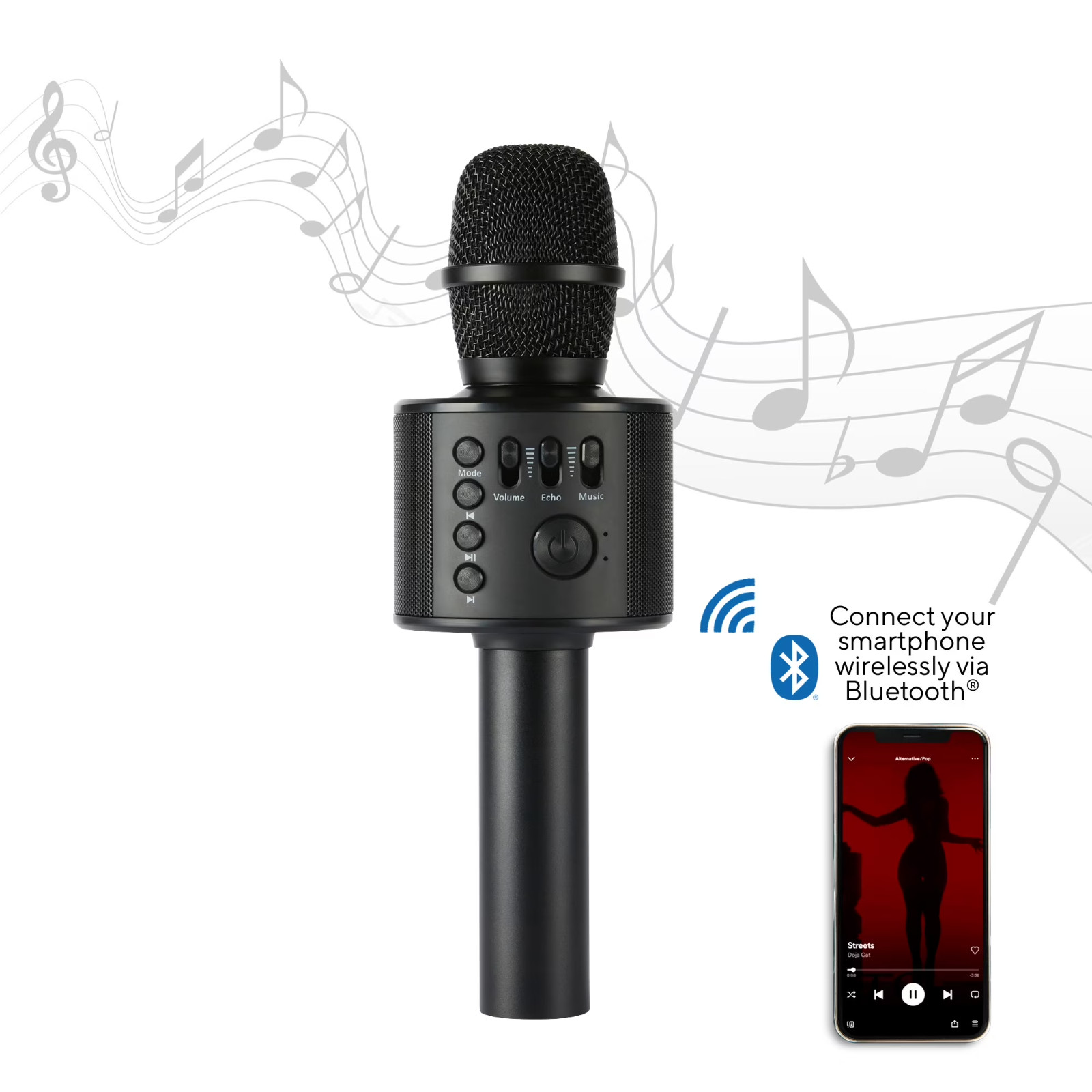 Core Innovations Wireless Bluetooth Karaoke Microphone, Built-in Speakers, HD