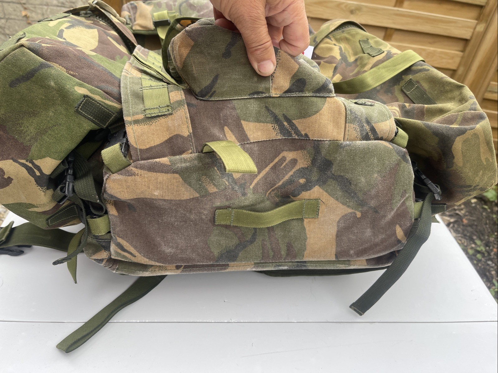 British Army Issue Rucksack + Frame Long Convoluted Back DPM + Side Pouches INF