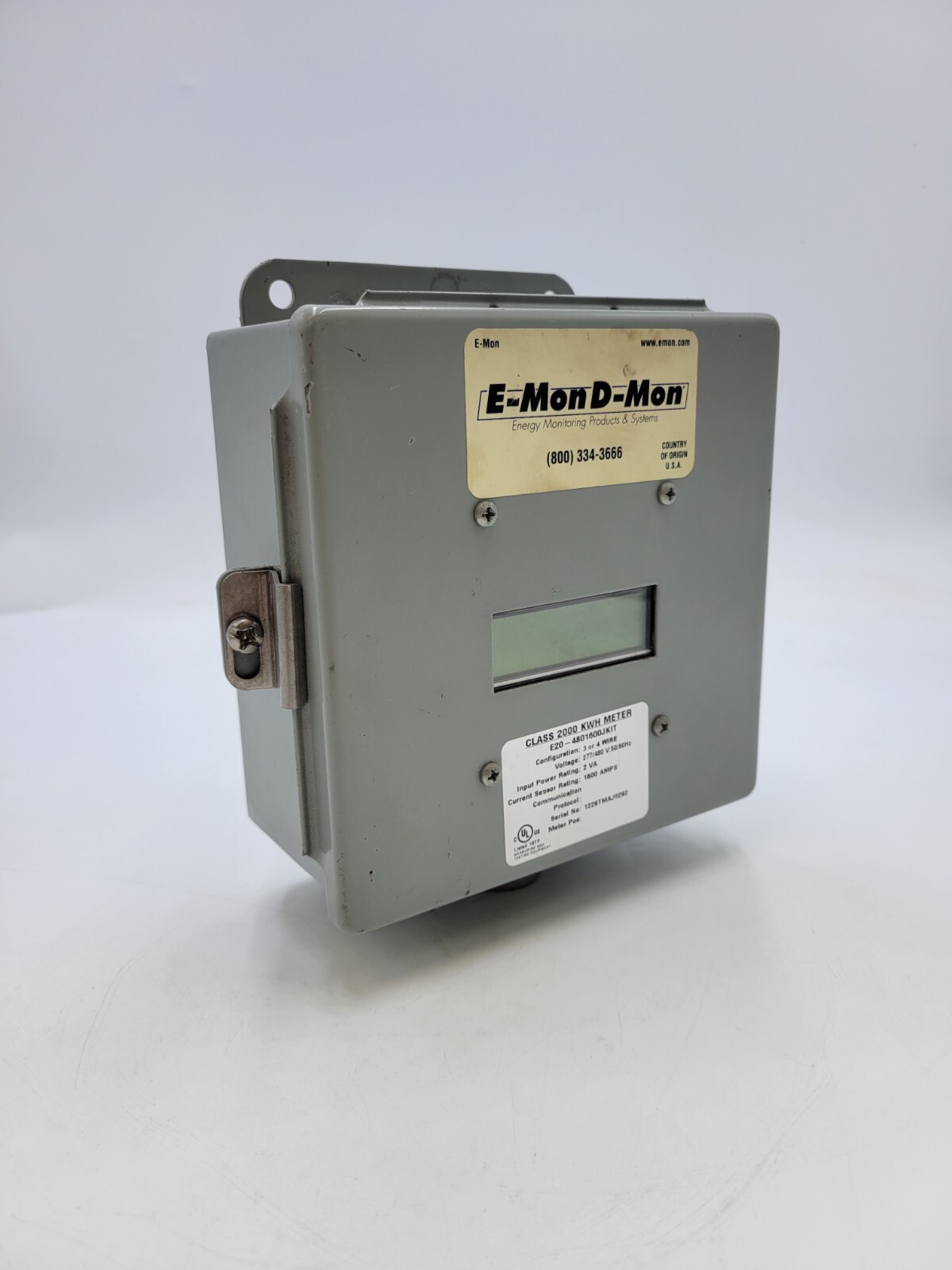 E-Mon E20-4801600JKIT Class 2000 kWH Submeter 277/480V 50/60Hz 1600A 3/4 Wire
