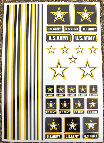 10th scale RC U.S.Army Nascar race car Stickers Decals