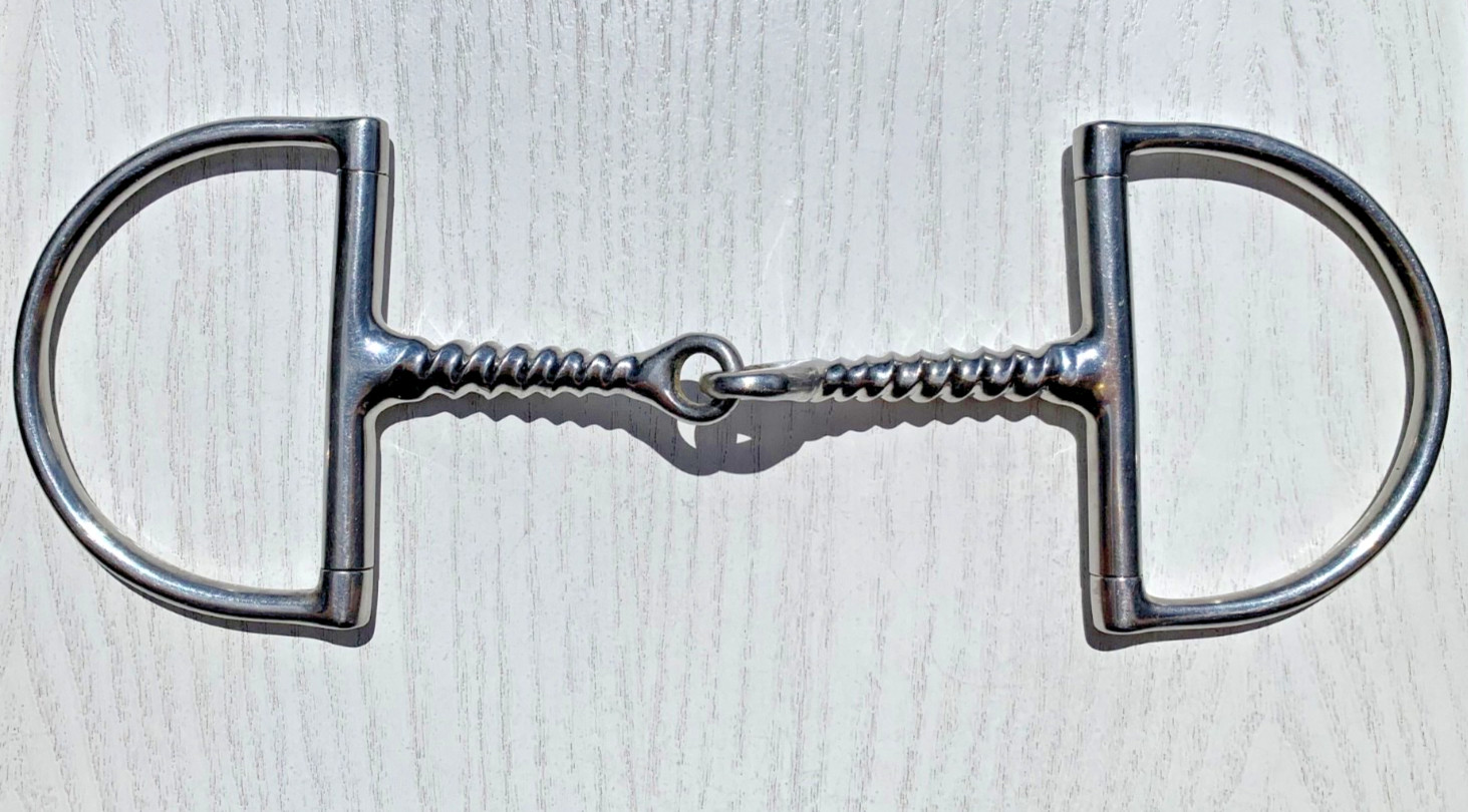 Corkscrew Hunter D-Ring Snaffle Bit, Stainless Steel, HORSE SIZE: 5.5 Inch