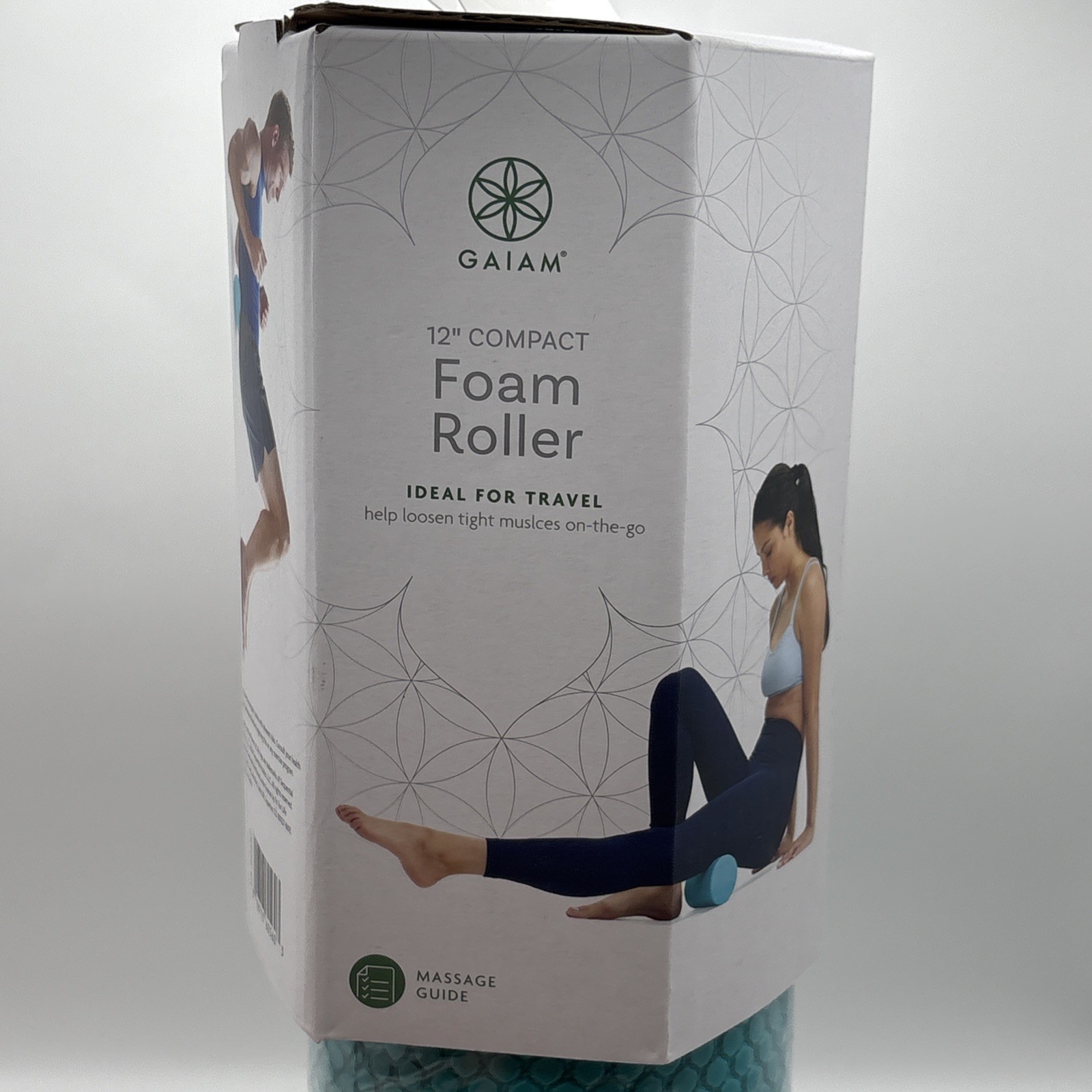 Gaiam Restore Foam Roller Compact 12" Foam - Textured Teal Blue