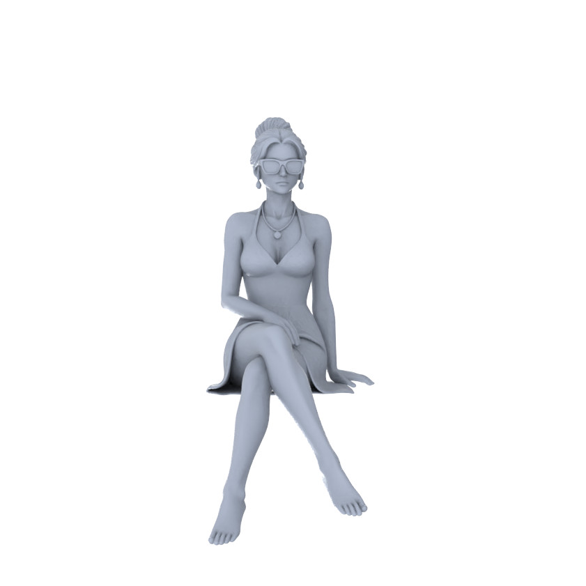 MRY-SFW 1/87 Modern Beach Sitting Female 4 pcs