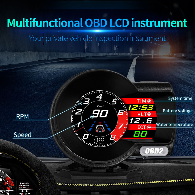 Universal Car Head Up Display OBD2 GPS HUD Speedometer Meter Tool Loop Status