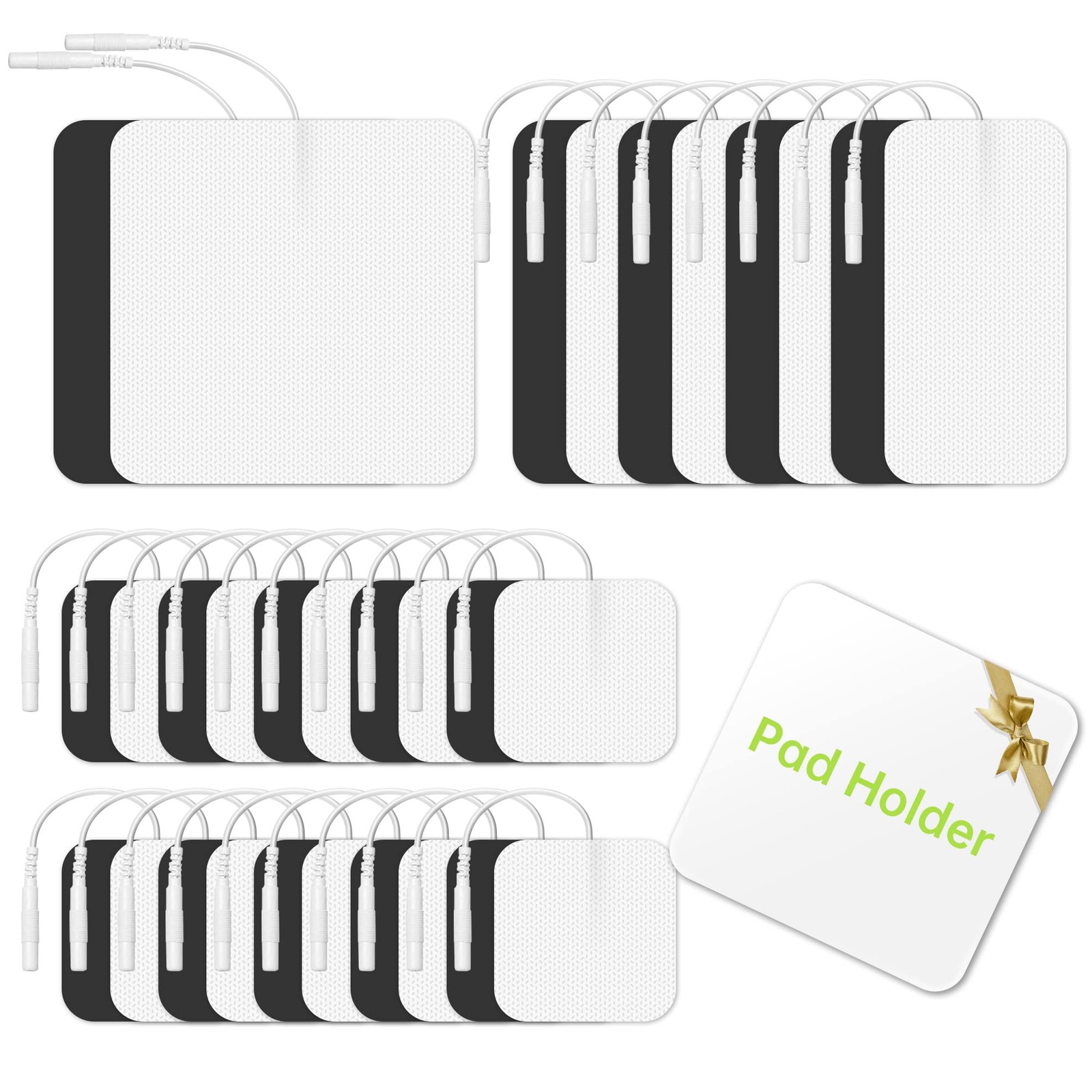 30 Pieces TENS Unit Replacement Pads, Multiple Sizes Pads 30 pcs
