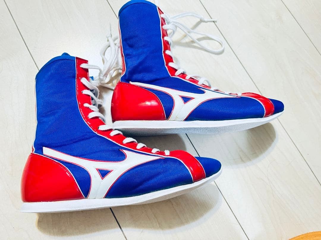 Mizuno Boxing Shoes Blue Red White High Cut US6 ( 24.0 cm ) JAPAN