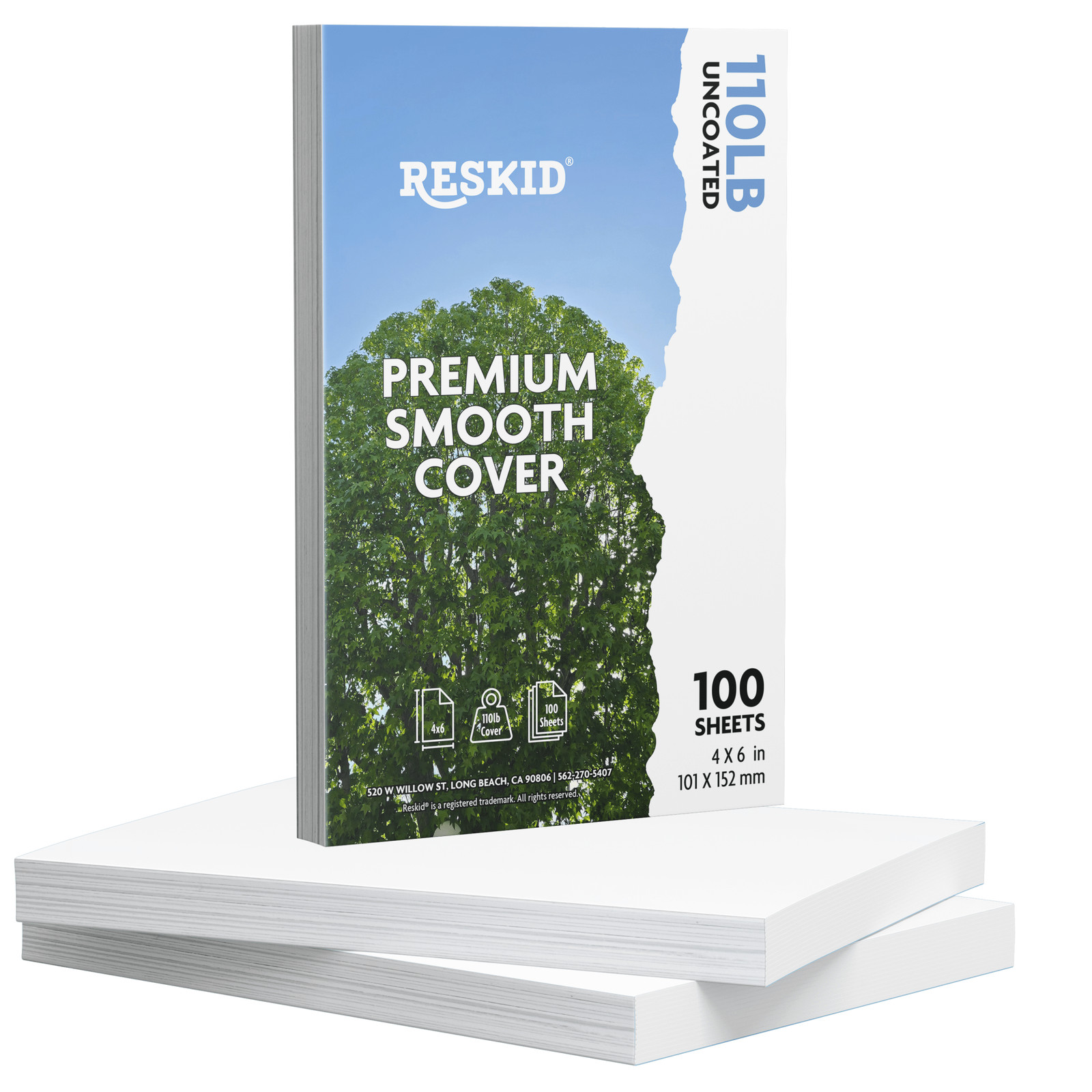 100 Pack of Premium Smooth Uncoated Cardstock Cover