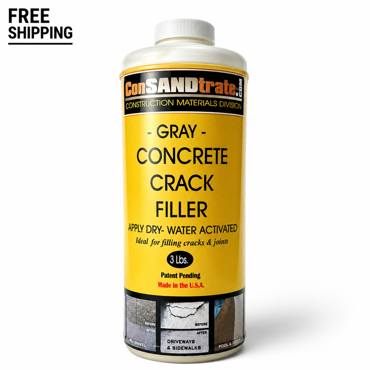 ConSANDtrate Gray Concrete Crack Filler 3 lb Polymer Repair Sealant