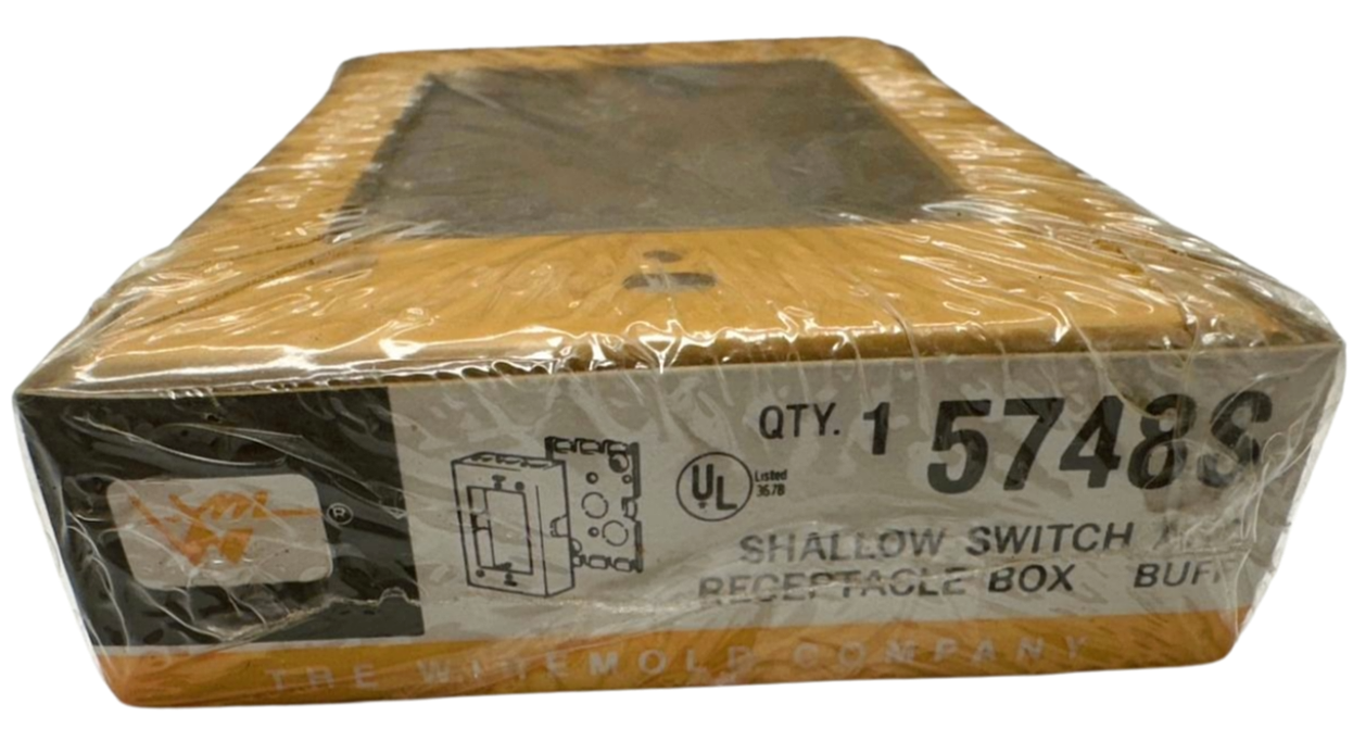 Wiremold 5748S Shallow Switch Receptacle Box Buff **Free Shipping**