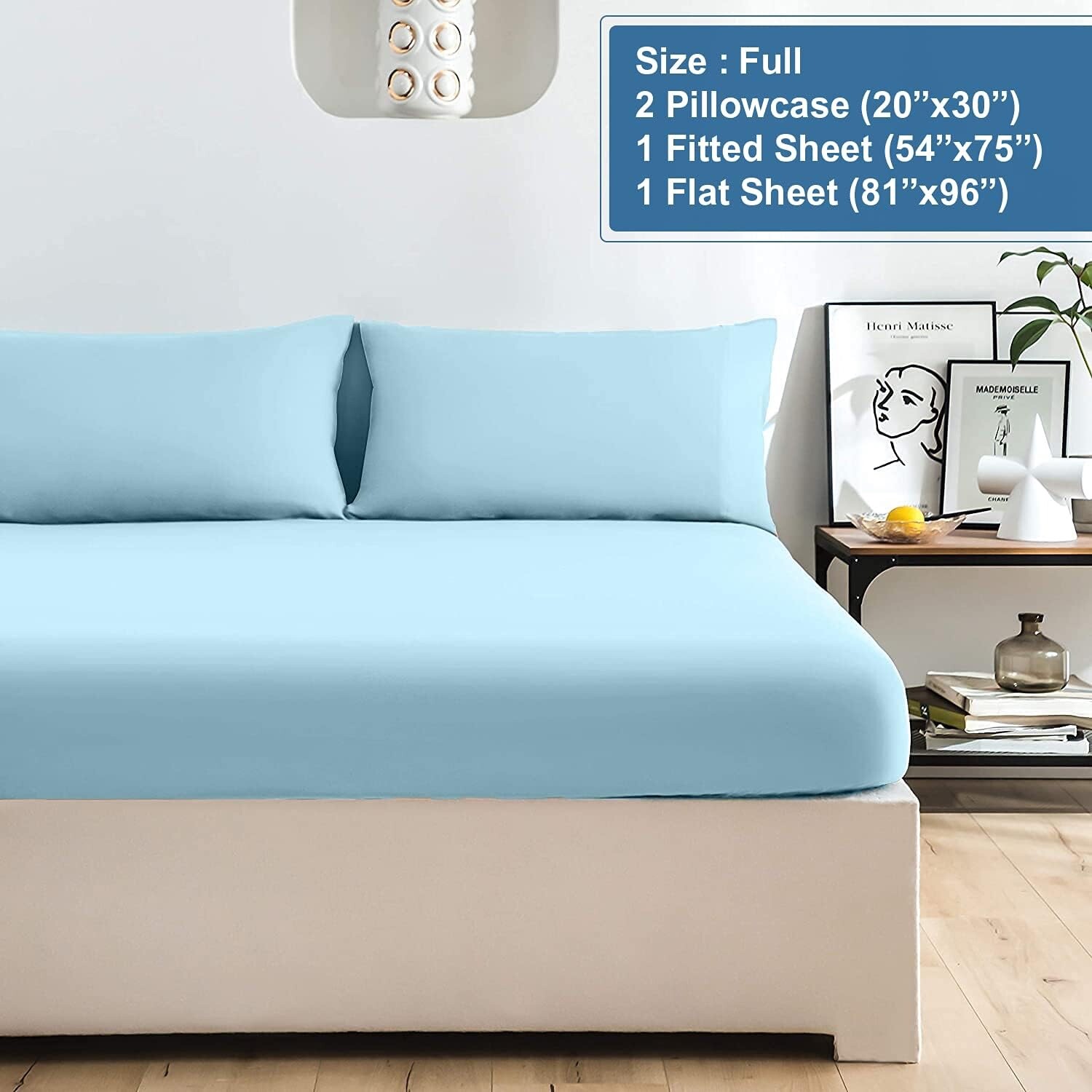 Jersey Fitted Bed Sheets 100% cotton 4pc Full Size