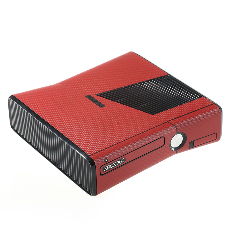 Textured Red Carbon Fibre Effect  XBOX 360 Slim decal skin sticker cover wrap