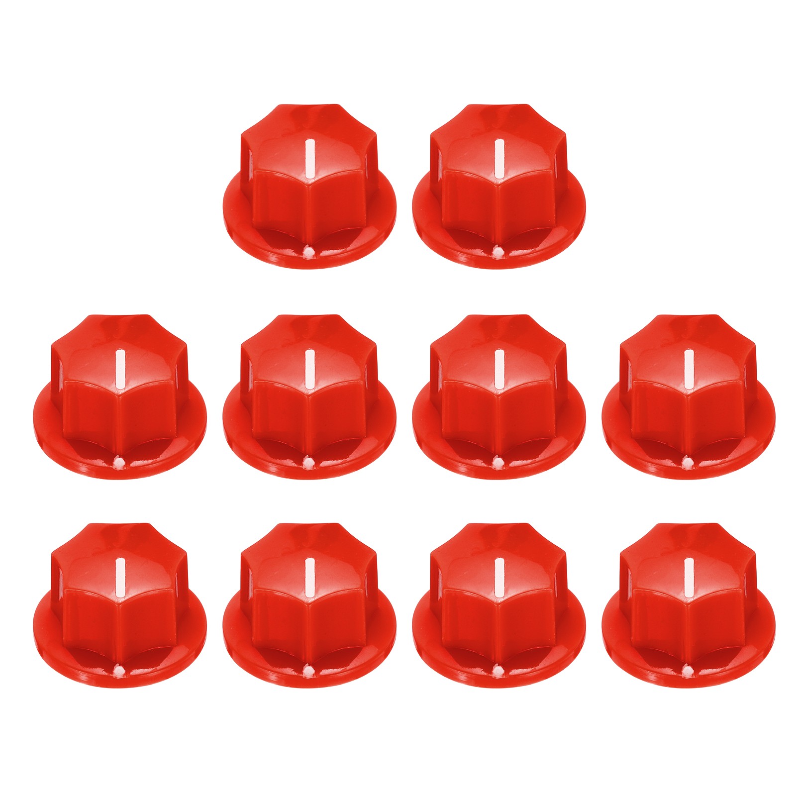 10pcs Red Guitar Effect Pedal Knob, 7/16" Plastic Brass Electric Guitar Knobs