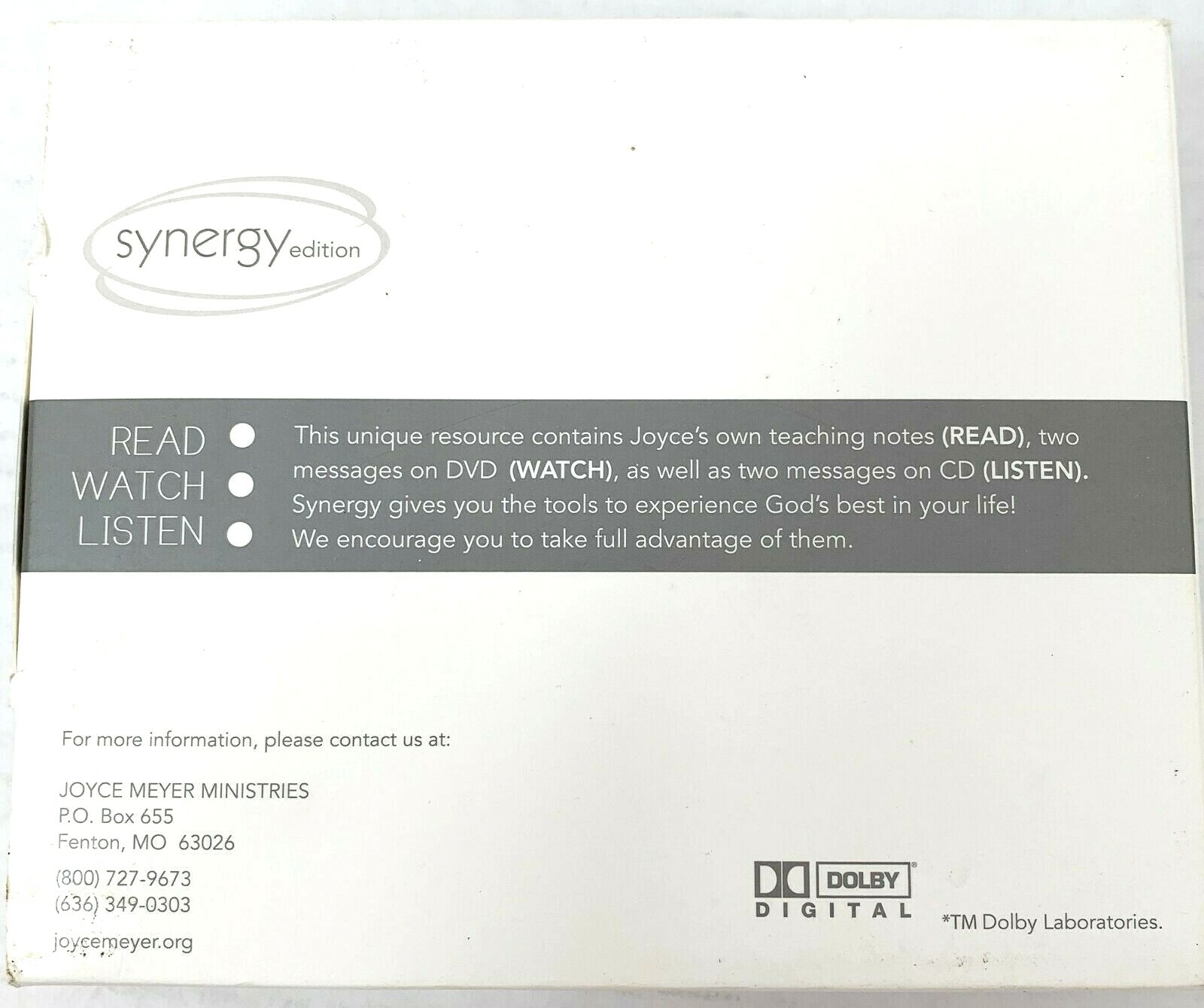 Joyce Meyer Enjoying Everyday Life Synergy Package 2 CD 1 DVD 1 Teaching Notes