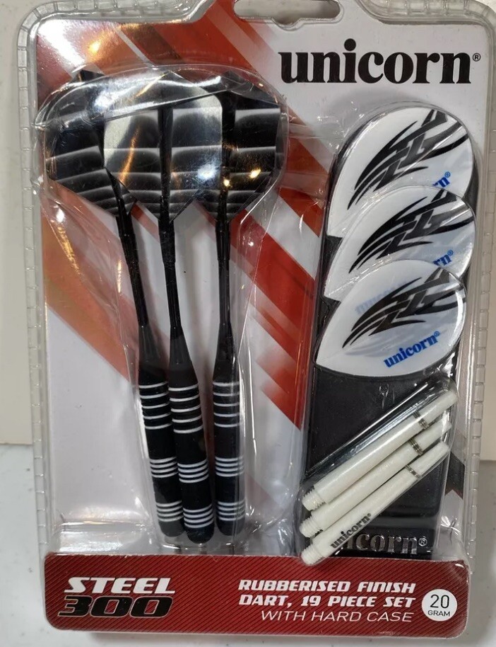 New Unicorn S300 Metal Dart DARTS Kit 20 Gram Steel 300 Case