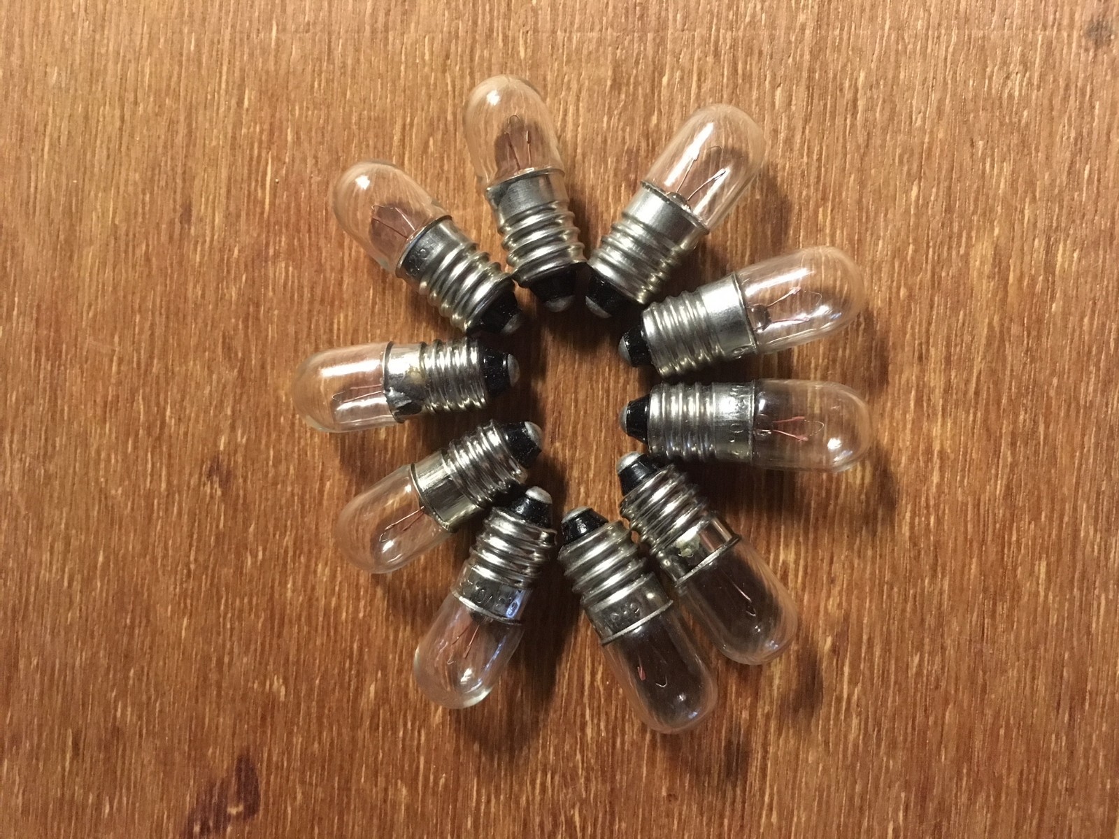 (10) SCREW BASE 6.3V-250mA LAMPS- SX440, SX-990, Pioneer DIAL BULBS