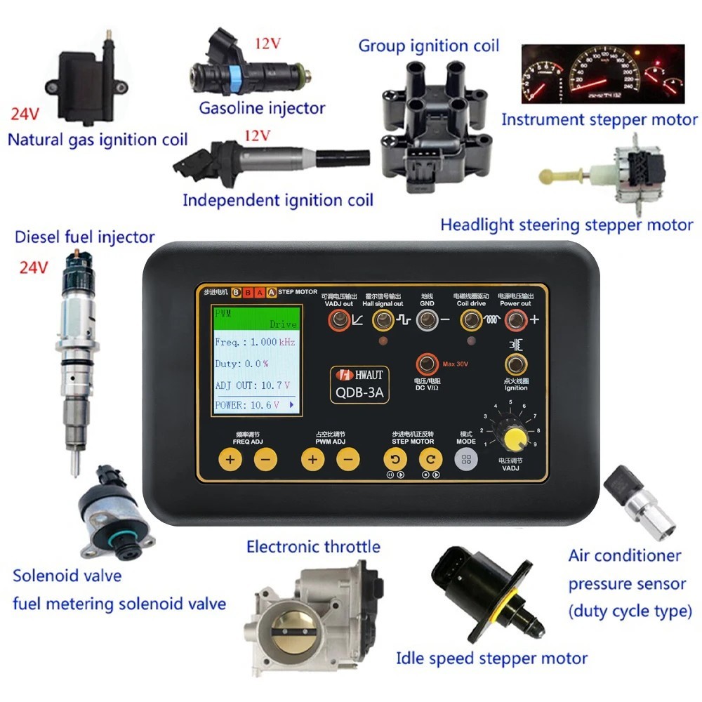 QDB-3A Auto Ignition Coil Tester Car Motor Valve Injector Fault Driver Detector
