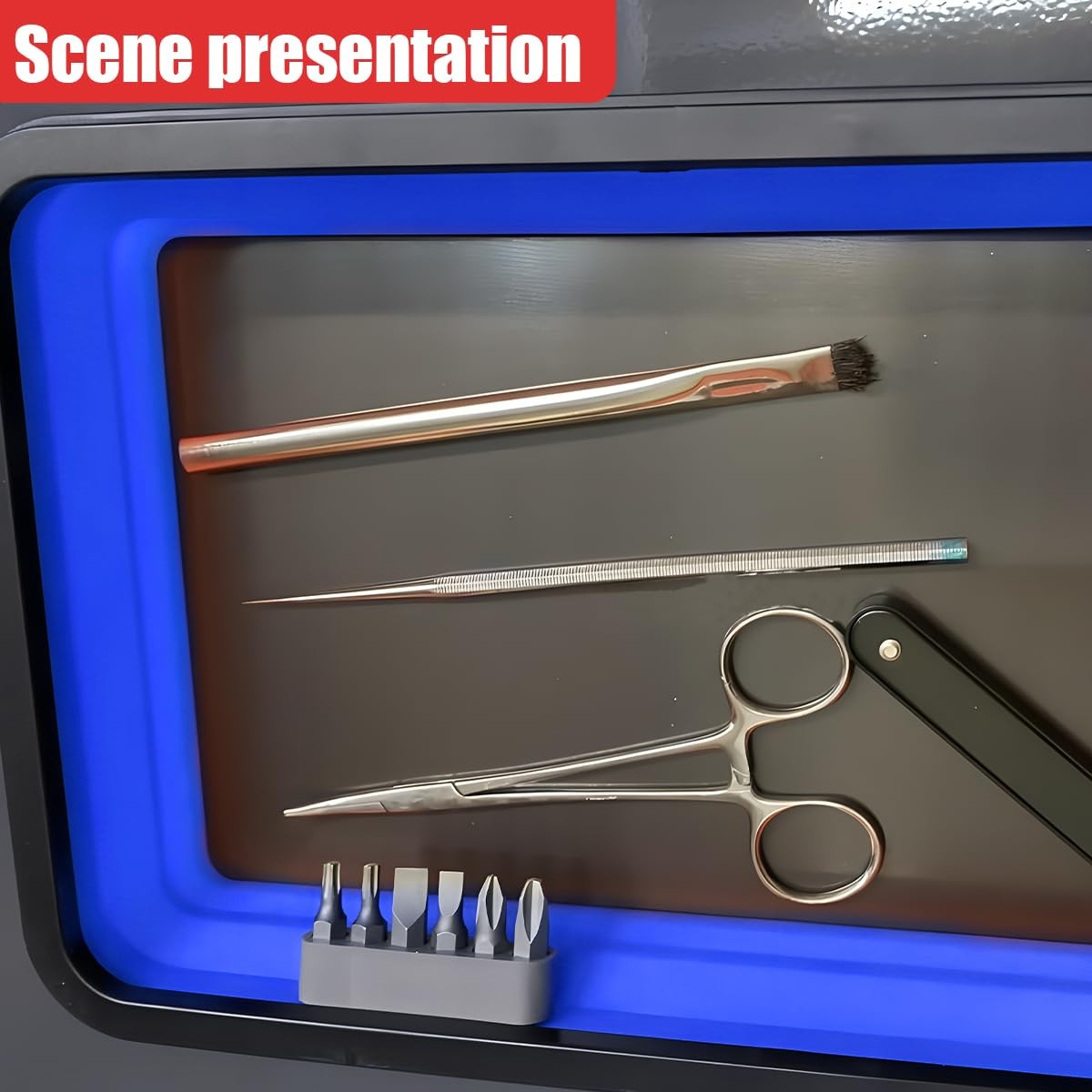 3PCS Collapsible Magnetic Parts Tray Set, Silicone Foldable Magnetic Tool Tra...