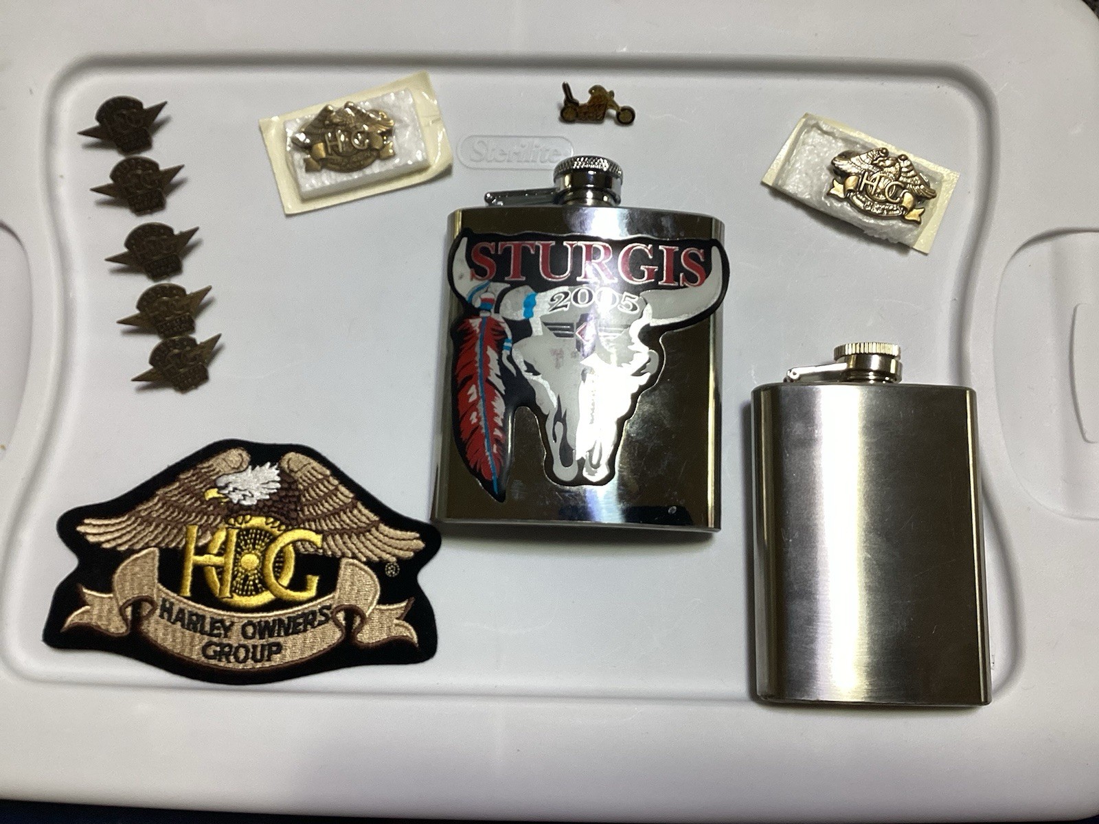 Harley Davidson Patch/ Pins, Ladies Of Harley 91-95, Money Clip Sturgis Flask