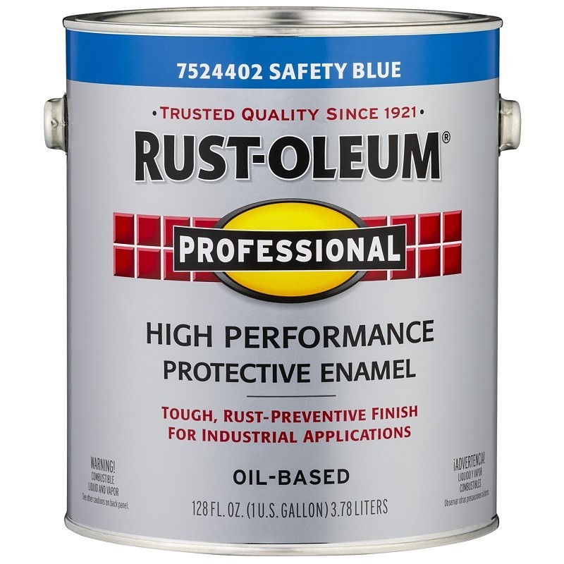 Rust-Oleum 7524402 Enamel Paint, Oil, Gloss, Safety Blue, 1 gal, Can, 230 to 390