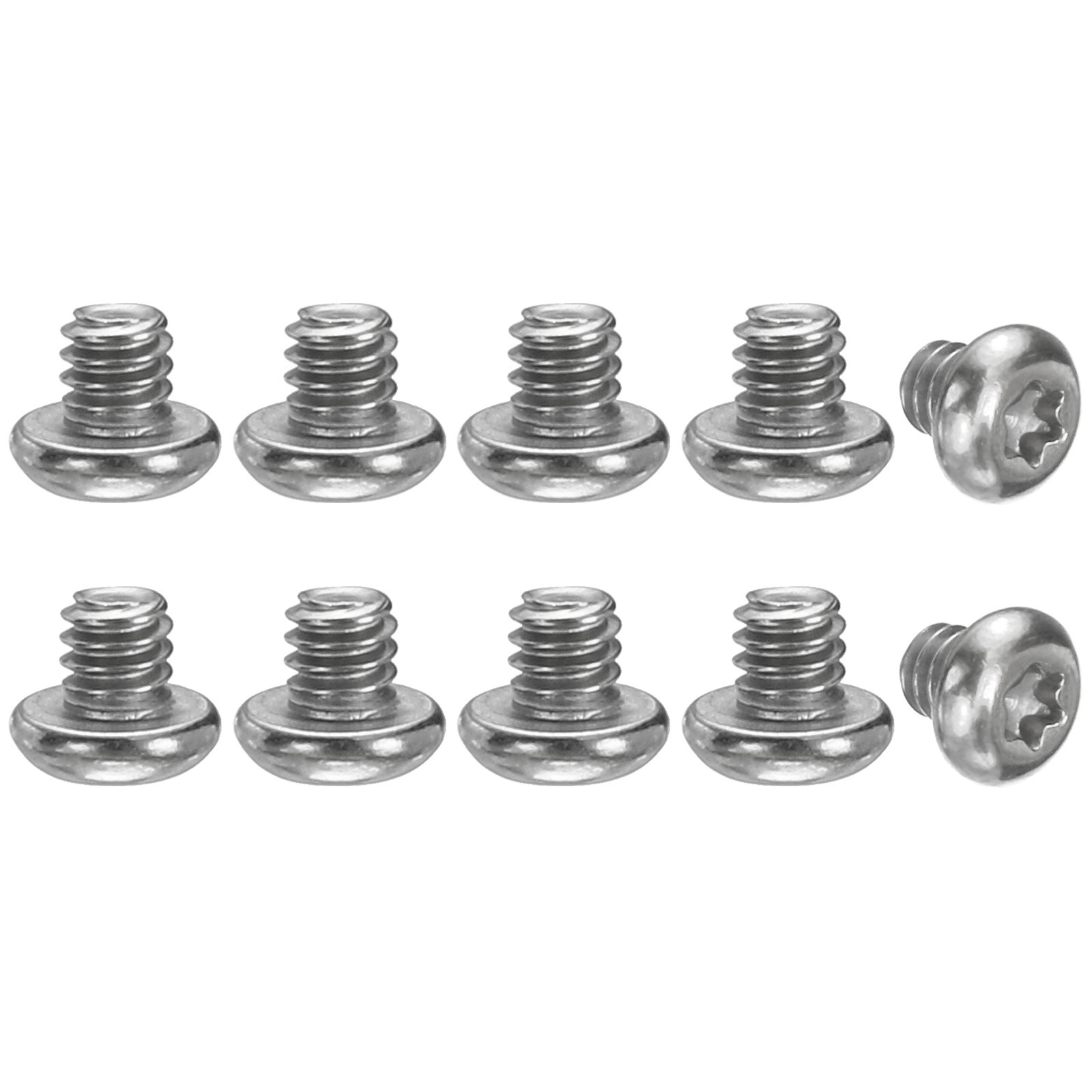 10Pcs, Pocket Clip Screws T6 Torx 2-56UCN 2.3mm Thread Electroplated White
