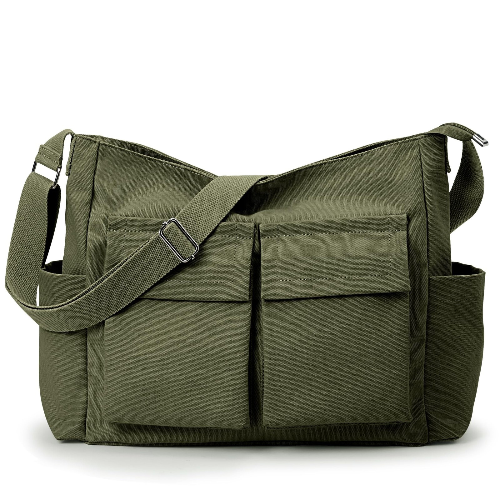 KALIDI Canvas Tote Bag Large Hobo Crossbody Shoulder Handbag Zipper Messenger...