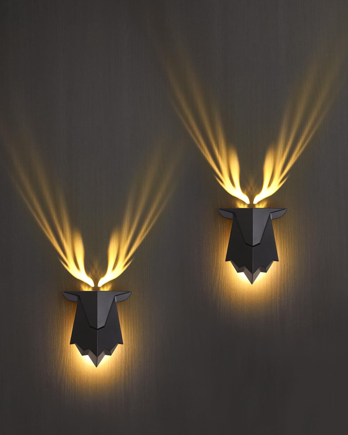 Antler Night Light with Remote Control, Adjustable Deer Wall Lamp Battery Ope...