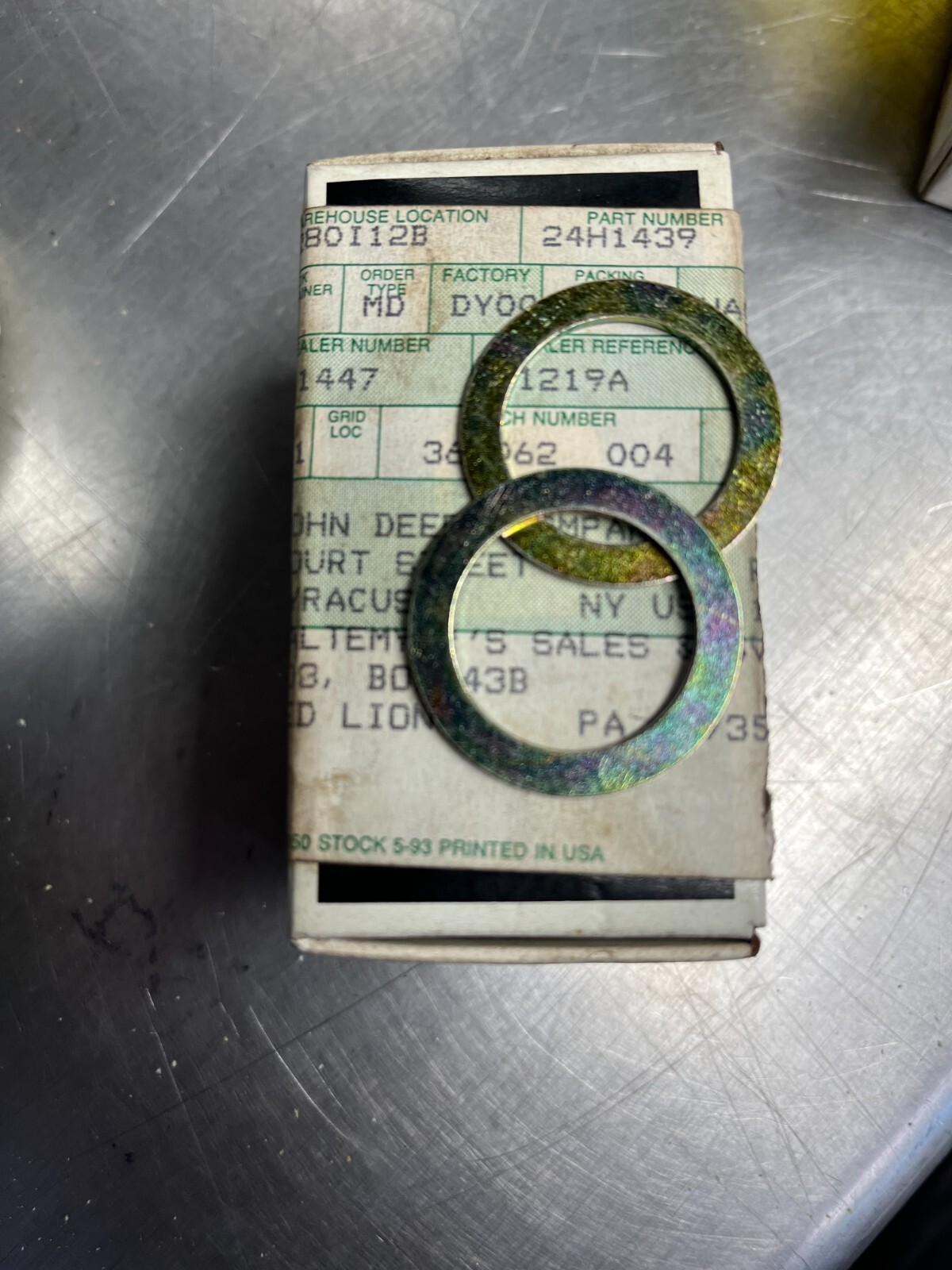 24H1439 OEM John Deere Washer