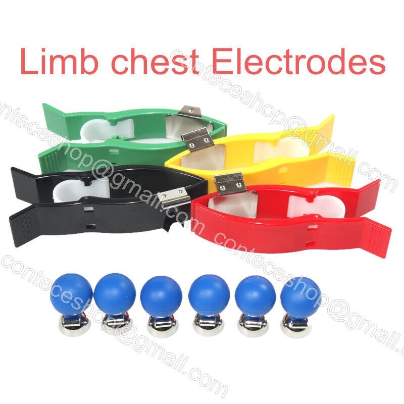 1 Set Adult Chest Suction Cup Bulb And Limb Clamp Ag AgCI ECG EKG Electrodes