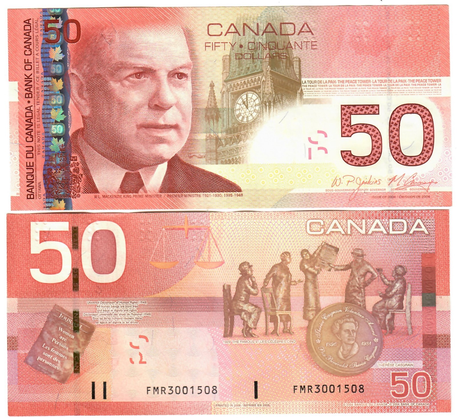 Canada 50 Dollars 2004 (2008) aUNC "FMR" Jenkins/Carney