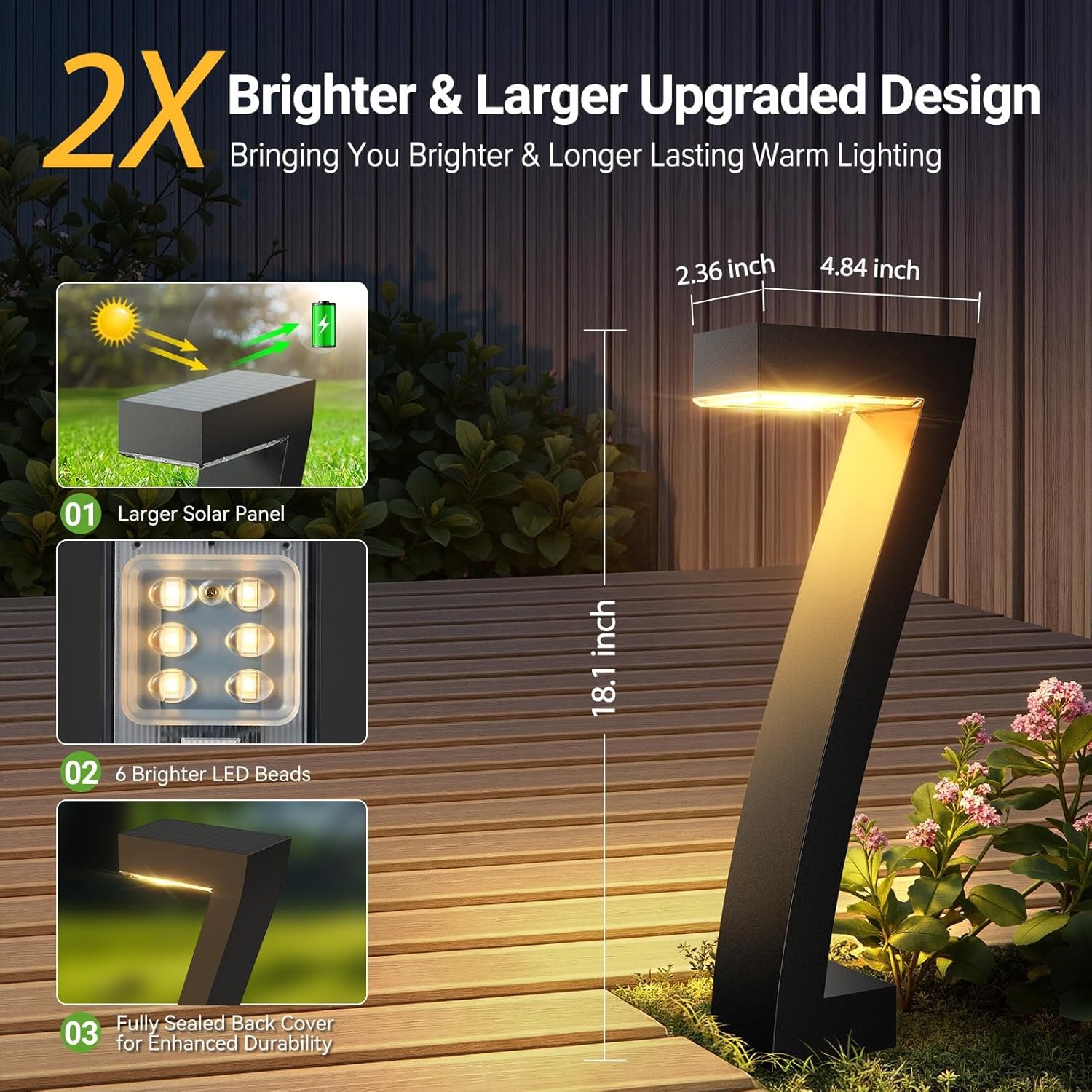8pcs Solar Light Outdoor Pathway light LED Walkway Ground Garden Path Waterproof