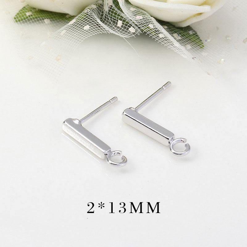 2Pairs 18K Gold Plated Stud Earrings Connector, Geometric Connector GM510
